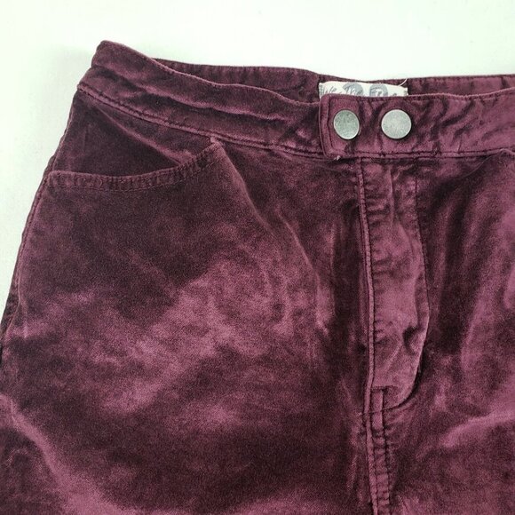 We The Free Velvet Pants Womens 28 Regular Burgundy Red Sweet Jane Skinny Jeans - Picture 3 of 11